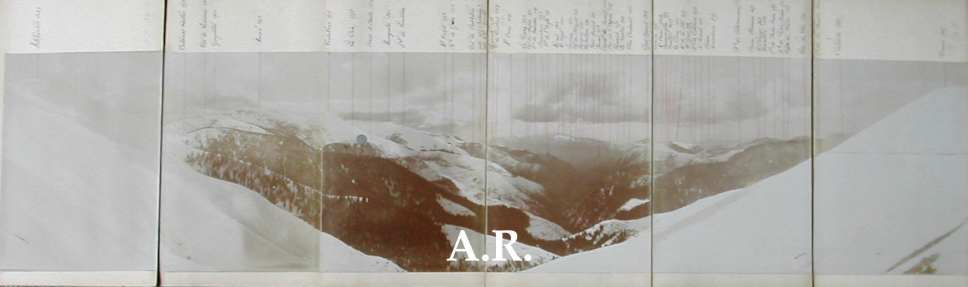 Panoramic alps mountain vintage image photo