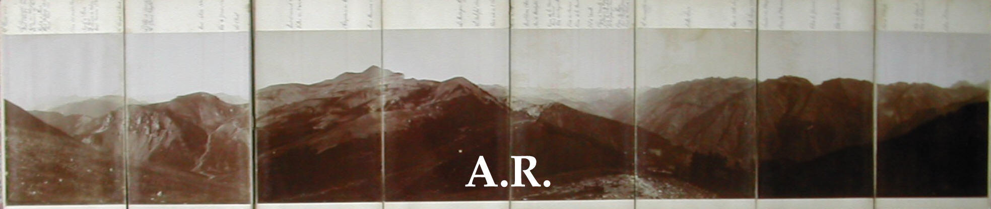 Panoramic alps mountain vintage image photo