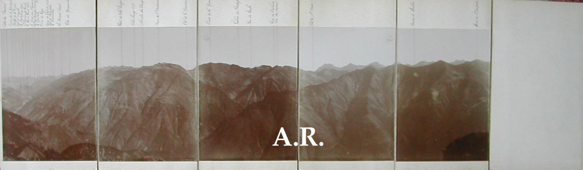 Panoramic alps mountain vintage image photo