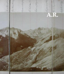 Panoramic alps mountain vintage image photo